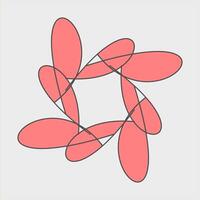 Abstract Geometric line flower icon shape design vector