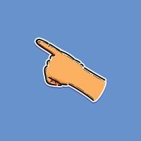 An artistic representation of a hand making a pointing gesture, displayed on a blue background. Perfect for presentations, guidance-related themes, and graphical graphic design needs. vector