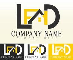 A house icon is used to merge with the initials LEAD in the logo concept. vector