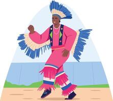 A flat style illustration of a traditional dancer vector