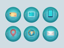 Icon set communication and connection. Geolocation and travel. Circle icons. vector