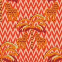 Ikat Abstract ethnic geometric pattern, Horse, Coconut tree, Palm, Seamless pattern traditional. Ikat pattern. Spring time. Summer time vector