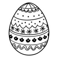 Intricate Easter Egg Outline Design with Geometric s for Coloring Pages vector