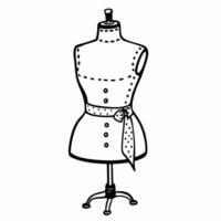 Vintage Tailor Dress Form Illustration with Polka Dot Belt vector