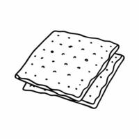 Hand Drawn Illustration of Simple Square Crackers on White Background vector