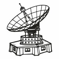 Illustration of Vintage Satellite Dish Antenna for Communication and Technology Concepts vector