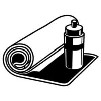yoga mat and water bottle icon fitness, exercise equipment health and wellness, active lifestyle, gym essentials vector