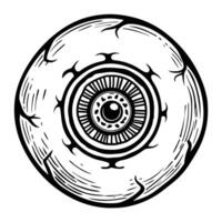 abstract eyeball design with intricate black lines in circular pattern vector