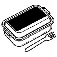 lunchbox, container with lid portable food storage, carry meal solution, eco friendly utensil, bento inspired design vector