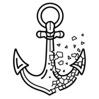 Broken anchor symbolizing transformation and change vector