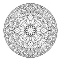 a coloring page with a circular design vector