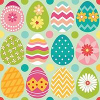 easter eggs on polka dot background vector