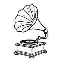 Vintage Gramophone Illustration with Antique Phonograph Design for Retro Music Lovers vector