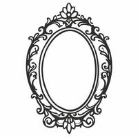 Elegant Ornate Oval Frame Design for Vintage Decorative Projects vector