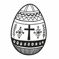 Hand Drawn Easter Egg with Cross and Geometric s vector