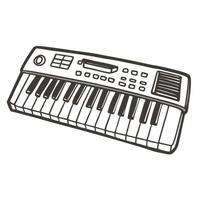 Hand Drawn Synthesizer Keyboard Illustration for Music Design Projects vector
