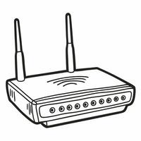 Hand Drawn WiFi Router Illustration for Technology and Connectivity vector