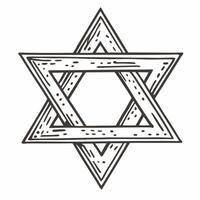 Geometric Star of David Sketch Illustration with Intricate Line Art vector