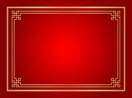 red chinese certificate frame rectangle, red background, certificate line frame, antique china border gold frame, chinese new year frame vector