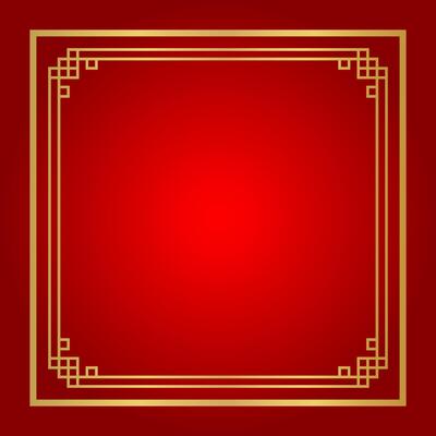 red chinese certificate frame, red background, certificate line frame, antique china border gold frame, chinese new year frame outline