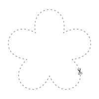 scissors on dashed line flower shaped, dash line and scissors, dash outline and scissors vector
