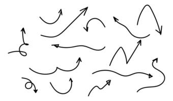 Arrow doodles line, Arrow doodle brush, Scribble line hand drawn, Arrow sticker, Marker scribble arrow element vector