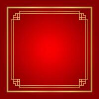 red chinese certificate frame square, red background, certificate line frame, antique china border gold frame, chinese new year frame outline vector