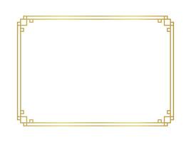 chinese frame rectangle line, certificate frame, gold antique china border golden frame, chinese new year frame outline vector