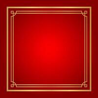 red chinese certificate square frame, red background, certificate line frame, antique china border gold frame, chinese new year frame outline vector