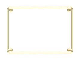 chinese golden frame rectangle line, certificate frame, gold antique china border gold frame, chinese new year frame template vector
