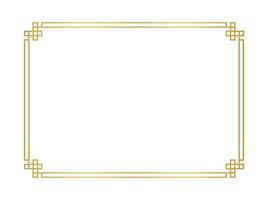 chinese gold frame rectangle line, certificate frame, gold antique china border gold frame, chinese new year frame template vector