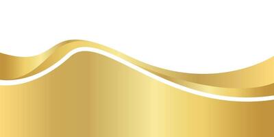 golden gradient for banner, golden wavy shape, gold wave curve on white background, golden wave corner shape for banner, stripes ribbon golden graphic, striped gold gradient luxury vector