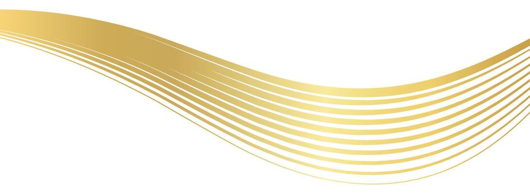 gold gradient for banner, golden wavy shape, gold wave curve on white background, golden wave corner shape for banner, stripes ribbon golden graphic, striped gold radient luxury