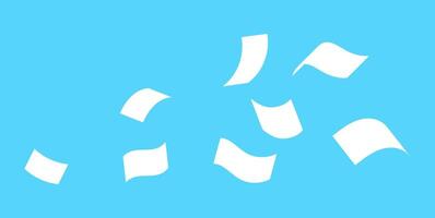 simple flying paper bill shape, documents paper note fly, paper bill fall, busy chaos concept vector