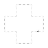 scissors on dashed line cross shape, dash line and scissors, dash outline and scissors vector