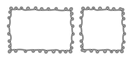 Frame Doodle Line Hand Drawn, Picture Frame, Outline Border Frame, Scribble Frame template empty vector