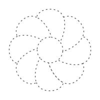 simple flower dash line, dashed line floral, flower outline shape, flora dot stroke vector