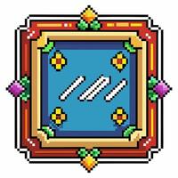 8 Bit Pixel Art Mirror Retro Gaming Inspired Digital Artwork with Decorative Frame vector