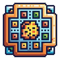 Retro Pixel Art Geometric Pattern with Bright Colors and Symmetry vector