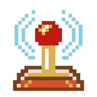 Pixel art joystick with vibrant colors and retro design, technology nostalgia and gaming icon vector