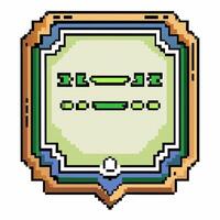Retro Pixel Art Badge with Geometric Frame and Vibrant Colors vector