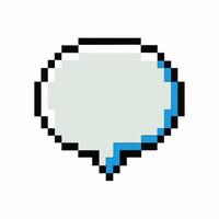 Pixelated Speech Bubble Icon Retro 8 bit Chat Symbol on White Background vector