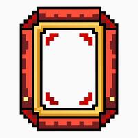 Retro Pixel Art Frame with Red and Gold Border for Digital Designs and Vintage Projects vector
