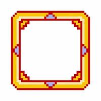Vintage Abstract Geometric Square Border Frame with Ornate Pixel Art Design vector