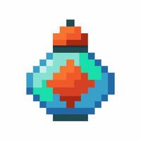 Colorful Pixel Art Potion Icon Retro Gaming Resource and Fantasy Element Design vector