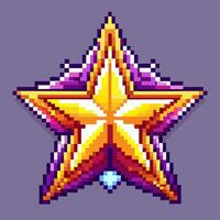 Pixel Art Star in Retro Game Design with Bright Colors and 8 Bit Style vector