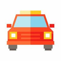 Flat Design Red Taxi Front View Illustration for Urban Transportation Concept vector