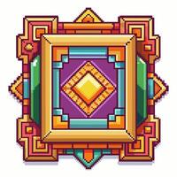 Vibrant Pixel Art Geometric Pattern with Bold Colors and Intricate Design vector