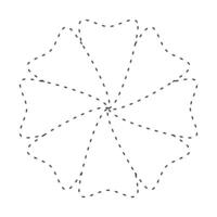 flower simple dash line, dashed line floral icon, flower outline shaped, flora dot stroke vector