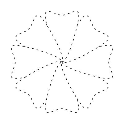 flower simple dash line, dashed line floral icon, flower outline shaped, flora dot stroke